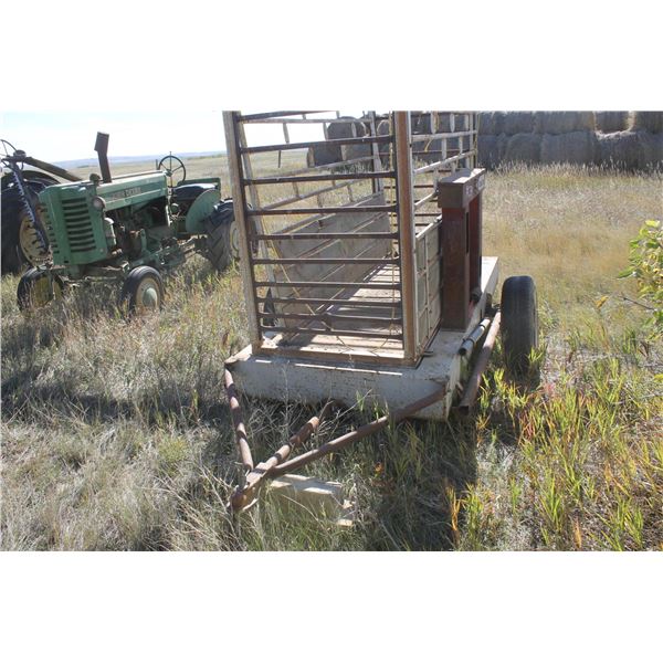 WW single livestock trailer c/w 2500 lb scale, ball hitch