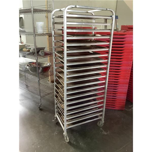 20 SHEET MOBILE BAKERS PROOFING RACK WITH BAKING SHEETS