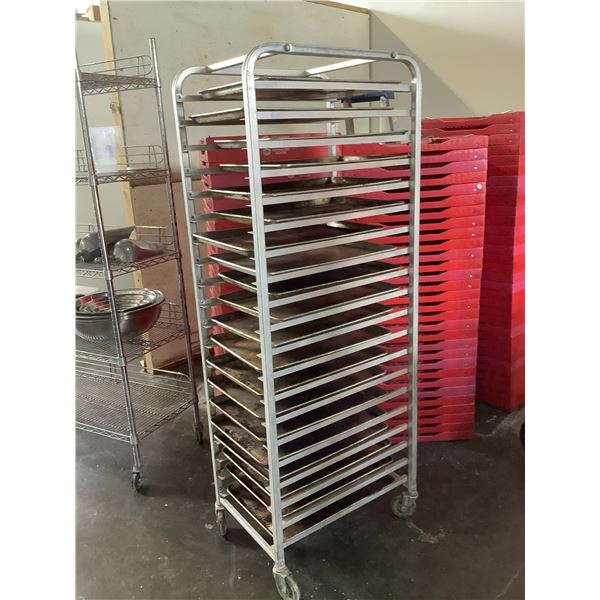 20 SHEET MOBILE BAKERS PROOFING RACK WITH BAKING SHEETS