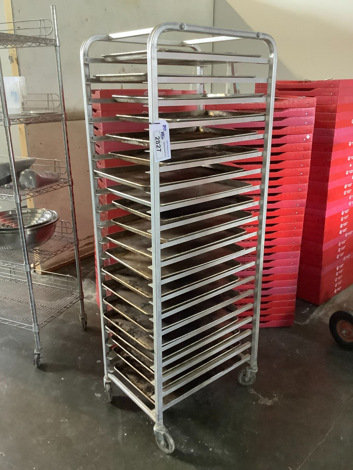 20 SHEET MOBILE BAKERS PROOFING RACK WITH BAKING SHEETS