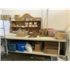Image 1 : 2 TIER METAL & WOOD PREP TABLED WITH ALL CONTENTS ON TOP & BOTTOM 120"X48"X36"H