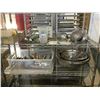 Image 1 : 2 SHELVES OF ASSORTED ITEMS INCLUDING; MIXING BOWLS, TONGS, SPATULAS, CUTTING TOOLS & MORE
