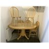 Image 1 : COUNTRY OAK TABLE WITH 5 MATCHING CHAIRS (VISIBLE STAINS)