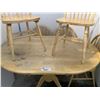 Image 2 : COUNTRY OAK TABLE WITH 5 MATCHING CHAIRS (VISIBLE STAINS)