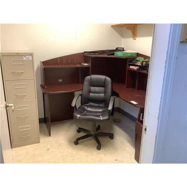 ENTIRE CONTENTS OF OFFICE INCLUDING; FILE CABINET, DESK, CHAIR, OFFICE SUPPLIES & MORE (MUST TAKE