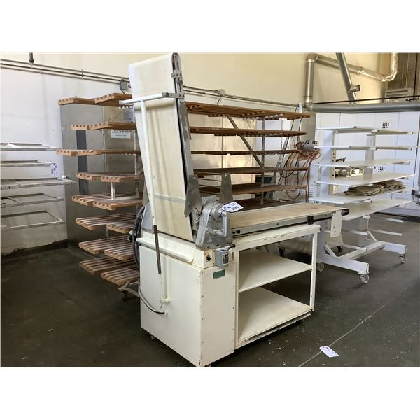 KONSTRUKTIONS-WERKSTAFFE ADJUSTABLE PASTRY SHEETER WITH MOBILE CART