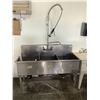 Image 1 : *STAINLESS STEEL 3 BAY RINSE STATION WITH RINSER  *REQUIRES PLUMBING DISCONNECT*