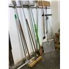 Image 2 : ASSORTED TOOLS INCLUDING; LONG HANDLE OVEN PANS, BROOMS, LEVEL, SCRAPER & MORE