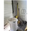 Image 1 : RUBBERMAID BRUTE MOBILE GARBAGE BIN, DOLLY, GARDEN HOSE, MOP, MOP BUCKET & MORE