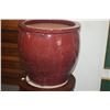 Image 1 : STONEWARE OXBLOOD PLANTERS (11 3/4" D) (PAIR)