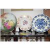 Image 1 : CARL TRELSCH ALTWASSER HAND PAINTED ROSE PLATE, BAVARIAN PLATE & DELFT PLATE (3 PCS) (DOES NOT INCLU
