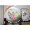Image 2 : CARL TRELSCH ALTWASSER HAND PAINTED ROSE PLATE, BAVARIAN PLATE & DELFT PLATE (3 PCS) (DOES NOT INCLU