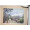 Image 2 : FRAMED PAINTING, "PEACEFUL VILLAGE"; SIGNED SACHIKO TAKAHASHI (18" X 22")