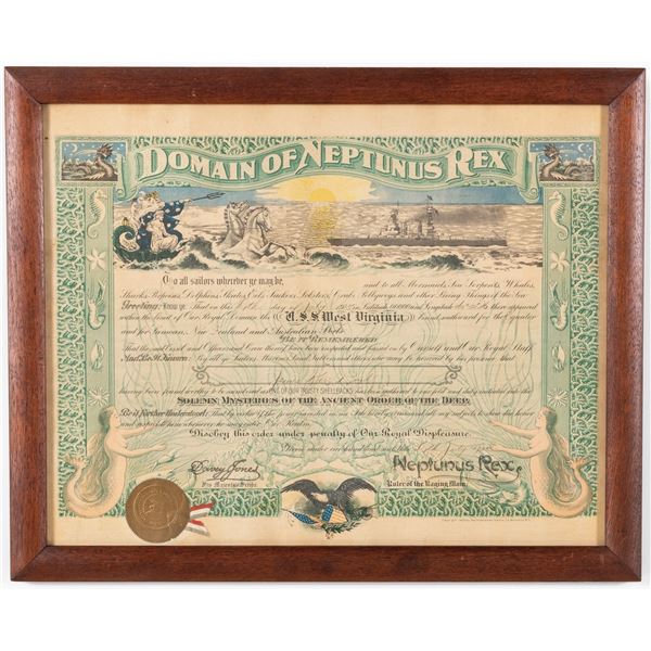 1925 DOMAIN OF NEPTUNUS REX CERTIFICATE