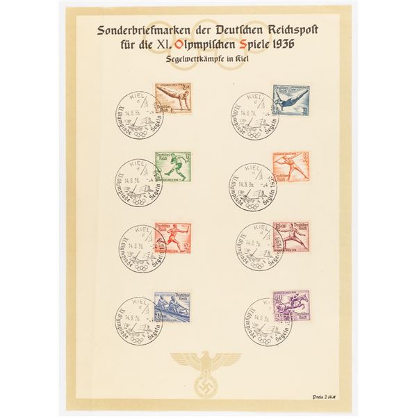 1936 OLYMPIC GAMES GERMAN POSTAL STAMPS (8)
