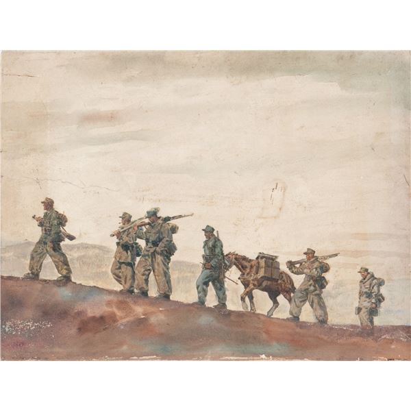 GERMANS IN CAUCASUS MOUNTAINS PAINTING