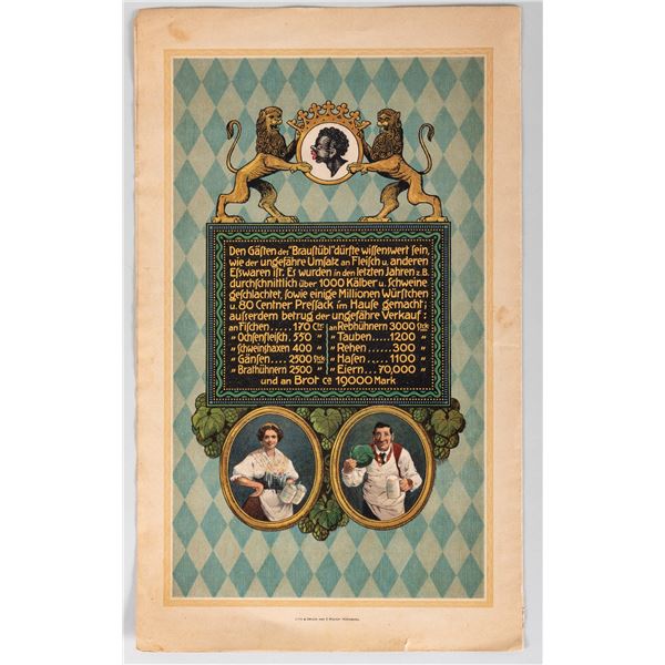 MOORS HEAD 1929 GERMAN MENU