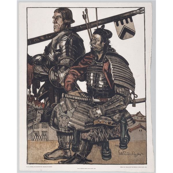 ROLAND STRASSER TWO DRAGON SLAYERS LITHOGRAPH