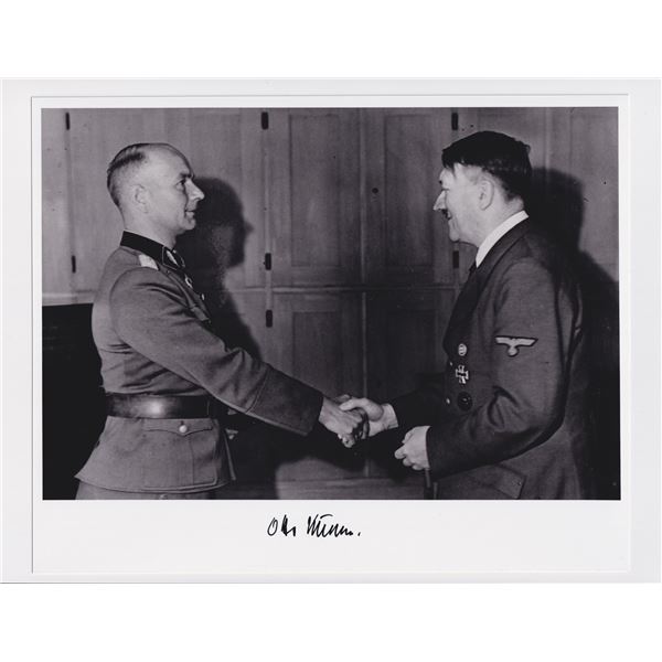 OTTO KUMM SIGNED PHOTOGRAPH WITH ADOLF HILTER