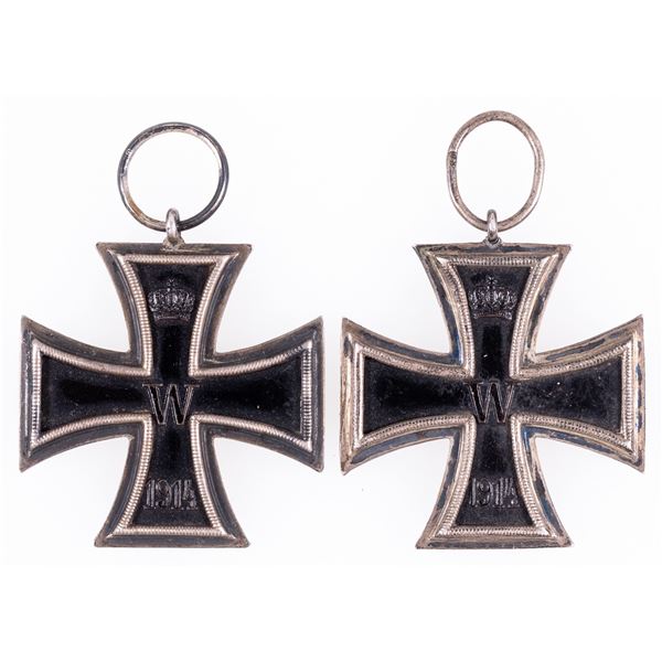 TWO GERMAN WWI IRON CROSSES 2ND CLASS (2)
