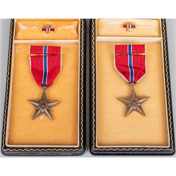 WWII BRONZE STAR MEDALS CASED (2)