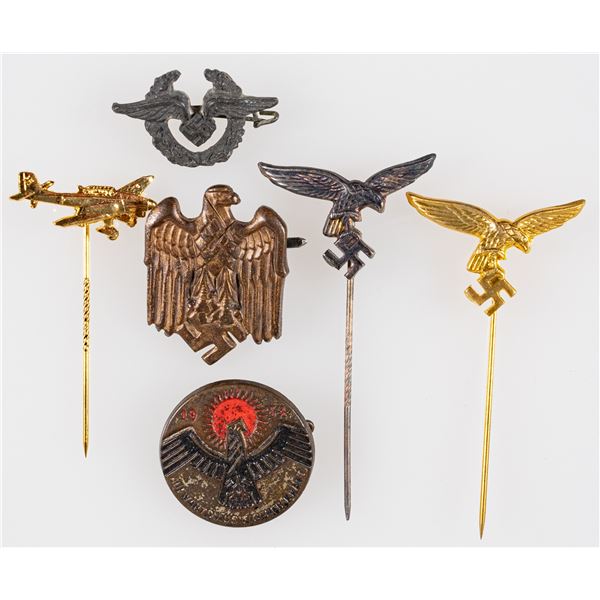 WWII GERMAN LUFTWAFFE PINS (6)