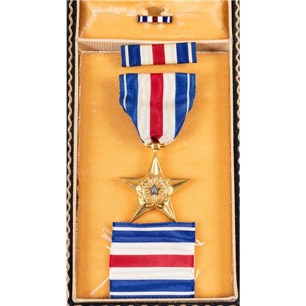 WWII SILVER STAR MEDAL CASED