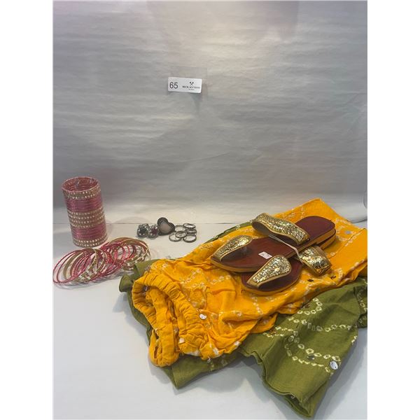 Summer Skirt and Sandals with Sparkly Accessories