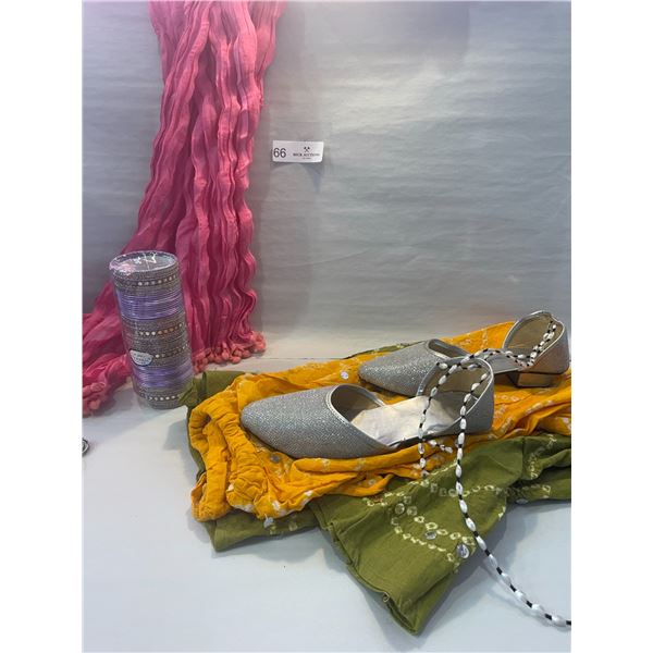 Summer Skirt and Sandals with Sparkly Accessories