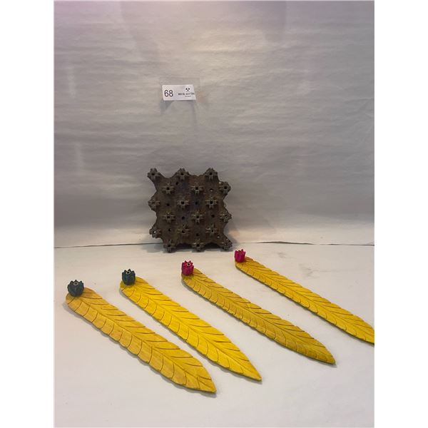 Incense Holders and Vintage Stamp