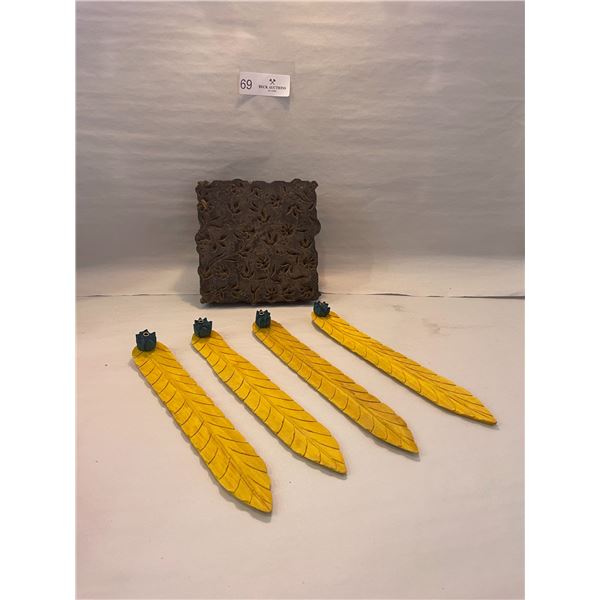 Incense Holders and Vintage Stamp