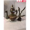 Image 1 : Asian Themed Copper Decorative Jug & Brass Pelican Statue