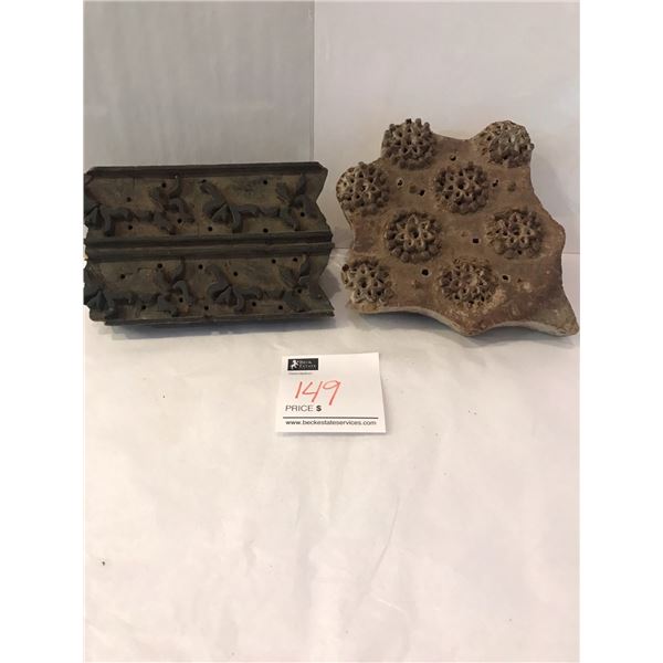 Vintage Indian Hand Carved Printing Blocks