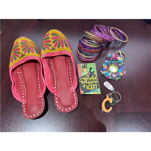 Pair of Shoes, Assorted Bangles, 2 Keychains & Prairie Gold Vial Necklace