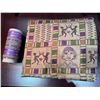 Image 1 : Embroidered Tapestry & Set of Purple Bangles