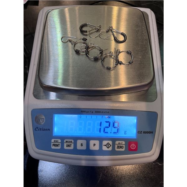 3 Pairs of Sterling Silver Earrings