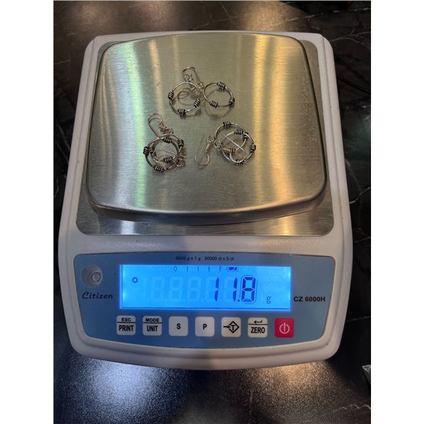 3 Pairs of Sterling Silver Earrings