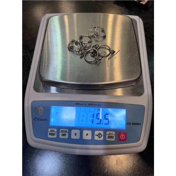 3 Pairs of Sterling Silver Earrings