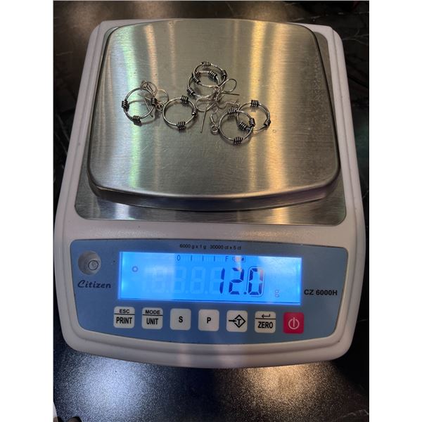 3 Pairs of Sterling Silver Earrings