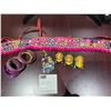 Image 1 : Children's Traditional Belt, 3 Turtle/Frog Figurines, Assorted Bangles & A Keychain