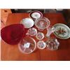 Image 1 : Assortment of Crystal and Glassware with China Plates