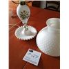 Image 2 : Milk Glass Lamp with Spare Shade
