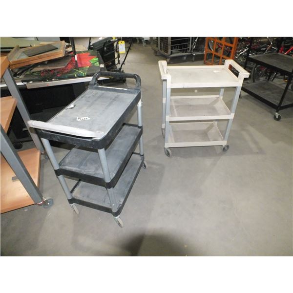 2 Plastic Carts On Wheels