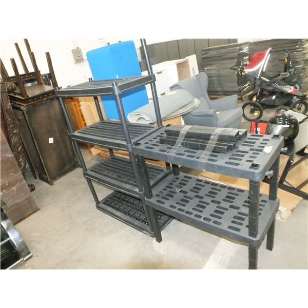 2 Plastic Storage shelves