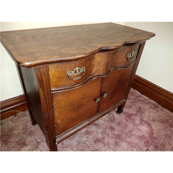 ANTIQUE OAK OPEN FRONT DRESSER