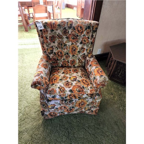 VINTAGE FLORAL BERNE SWIVEL ROCKER