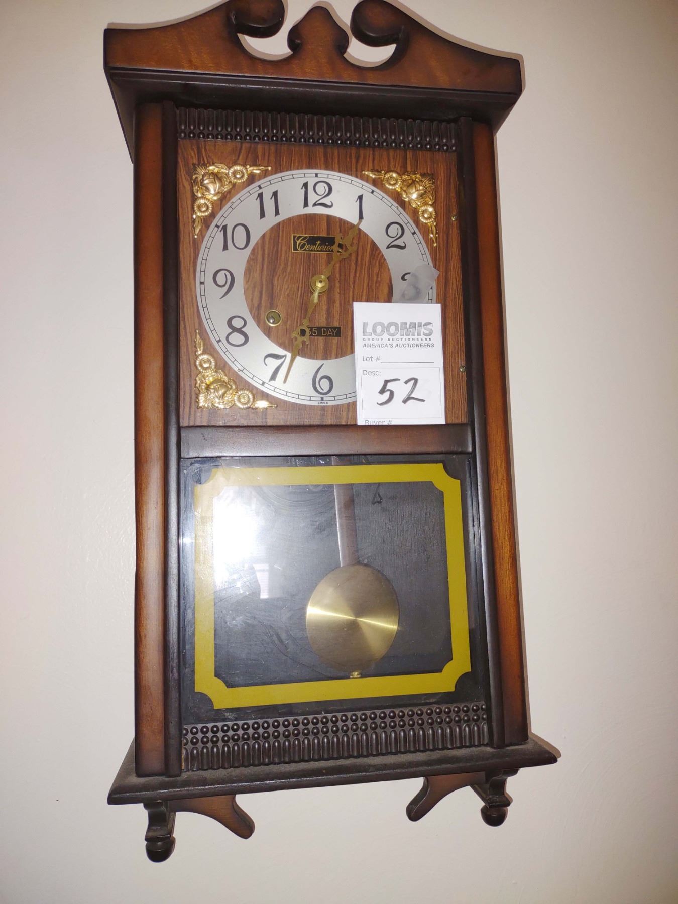 VINTAGE CENTURION 35 DAY WALL CLOCK