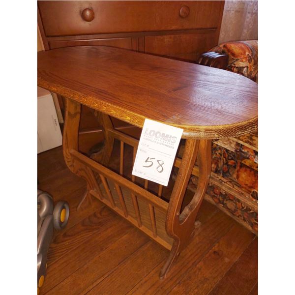 SOLID OAK MAGAZINE STAND