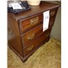 Image 1 : 2 OVER 2 DRAWER SOLID OAK CHEST W/ SIDE HANDLE