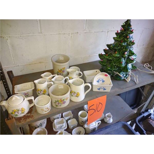 NEW ROSEVILLE STONEWARE POTTERY W/ ASSORTED DECAL DESIGNS